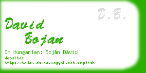 david bojan business card